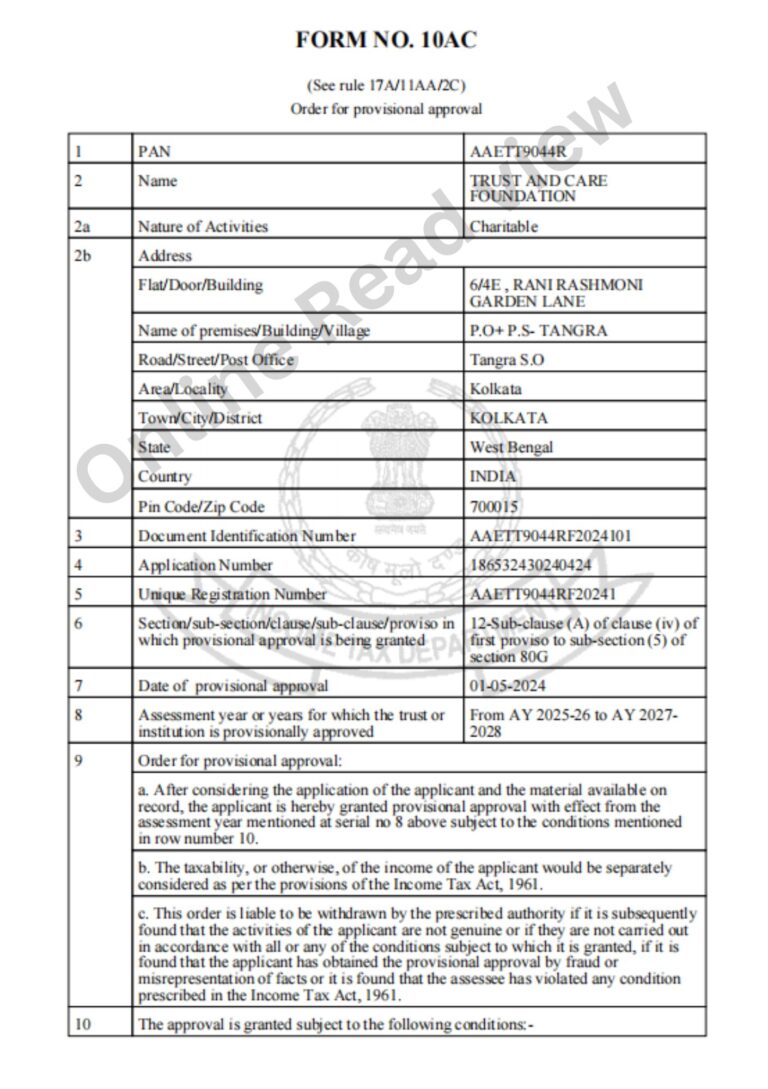 Trust and care foundation